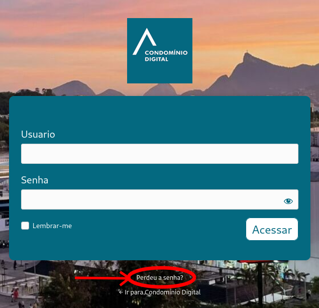 Como recuperar senha - Condomínio Digital - 1